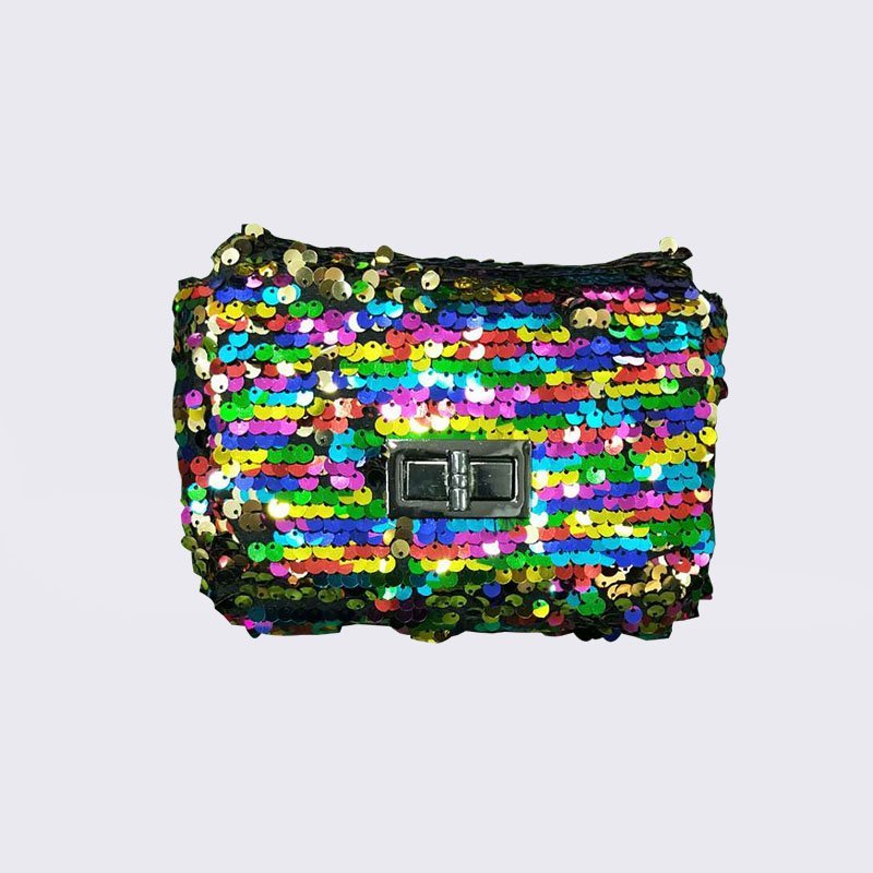 TOP-BEAUTY Arts & Crafts Fashion Shiny Sequins Sling Bag Mini Shoulder Bag for Women Sequin Evening Bags image2
