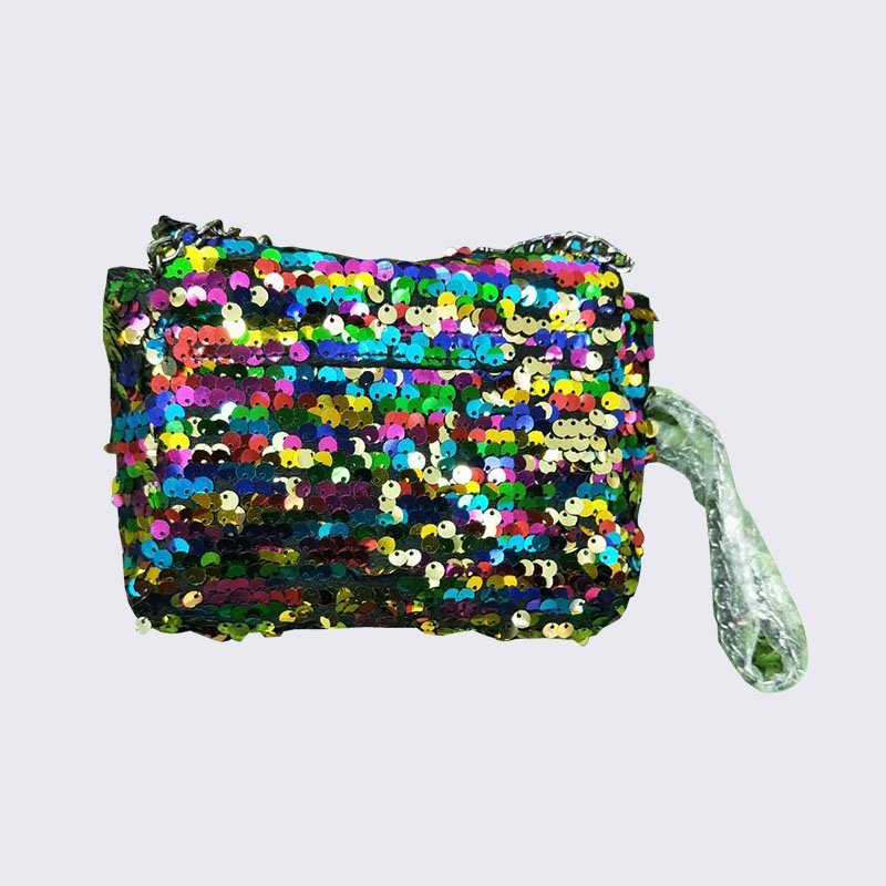 TOP-BEAUTY Arts & Crafts Fashion Shiny Sequins Sling Bag Mini Shoulder Bag for Women Sequin Evening Bags image2