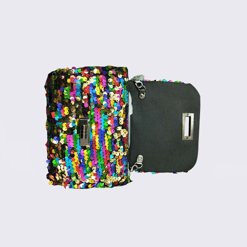 TOP-BEAUTY Arts & Crafts Fashion Shiny Sequins Sling Bag Mini Shoulder Bag for Women Sequin Evening Bags image2