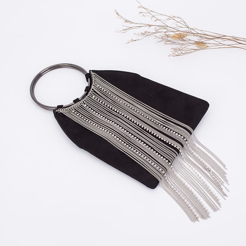 TOP-BEAUTY Arts & Crafts Unique Design Evening Clutch with Long Tassels Decoration Tassels Evening Bags image1