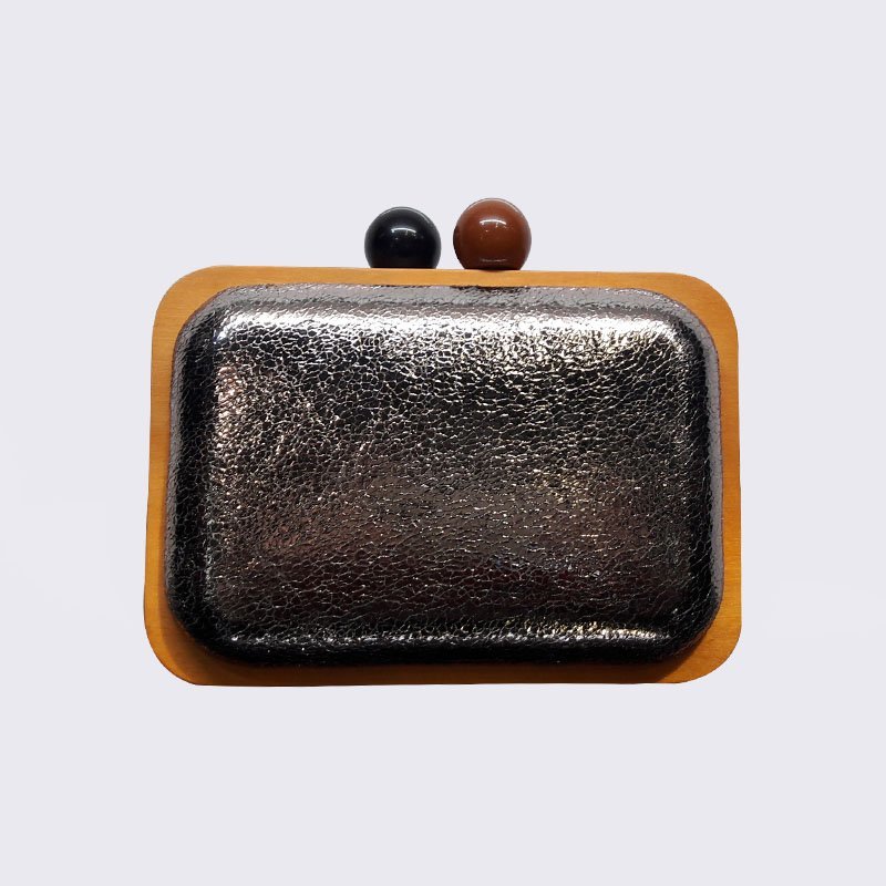 TOP-BEAUTY Arts & Crafts Wholesale Creditable Ladies Clutches Wooden Frame Bag with kiss lock Wooden Frame Evening Bags image3