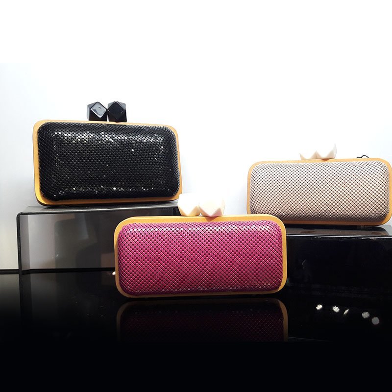 TOP-BEAUTY Arts & Crafts Wooden Frame Handbag Hard Case Evening Bag from Top Beauty Wooden Frame Evening Bags image2